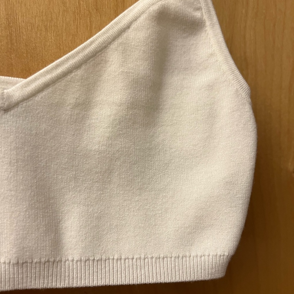 Sunday Best White Knit Cropped Top - Picture 2 of 5